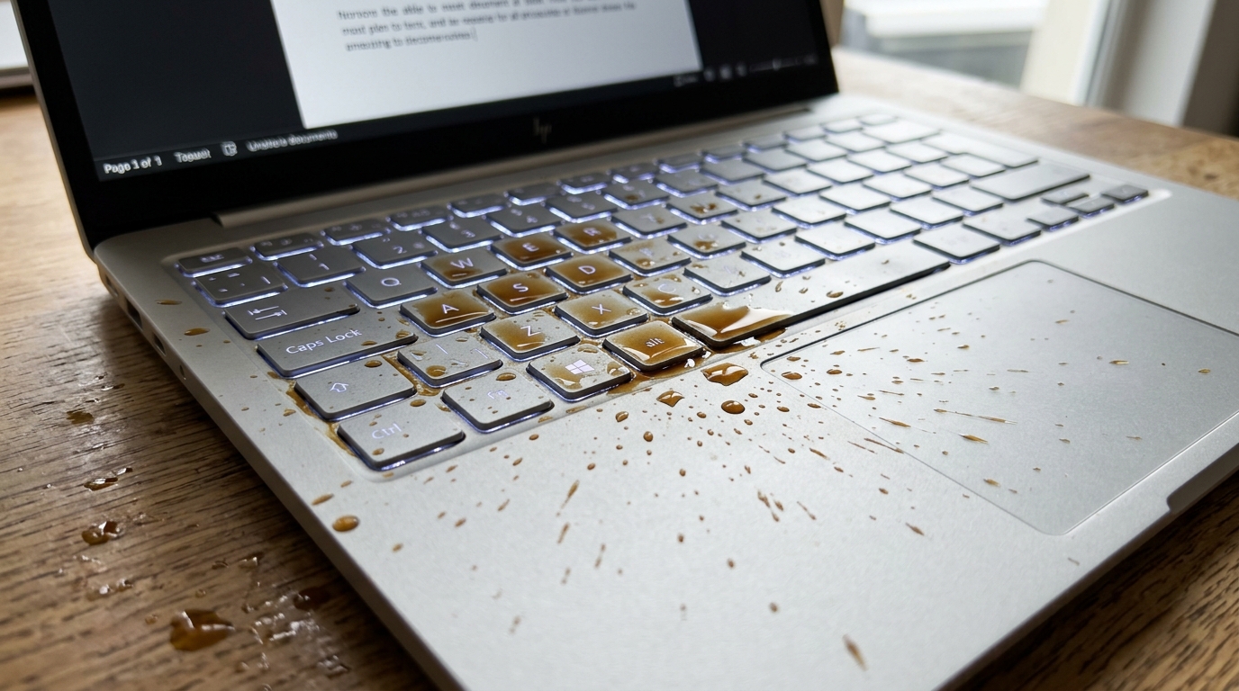 Laptop Keyboard and Trackpad Liquid Spill Diagnostics